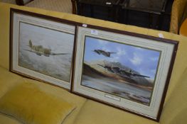 Pair of Framed WWII Aeroplane Prints