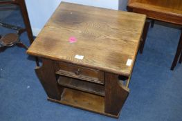 *Oak Magazine Center Table with Drawer