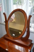Mahogany Framed Oval Toilet Mirror