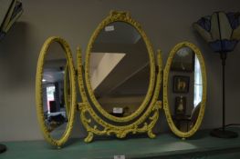 White & Gilt Decorated Three Fold Dressing Table M