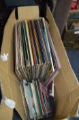 Box Containing LP's and 45rpm Records