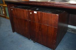 Pair of Rosewood Effect Two Drawer Filing Cabinet