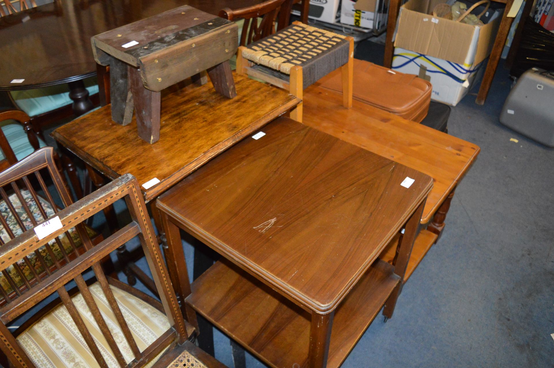 *Coffee Table, Occasional Table, Trolley Table and Two Stools