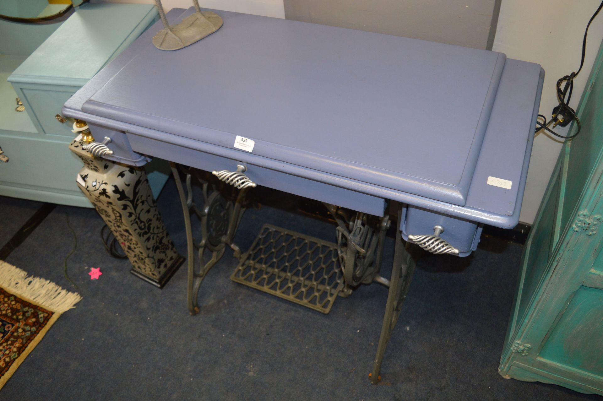 Shabby Chic Purple Painted Sewing Machine Table