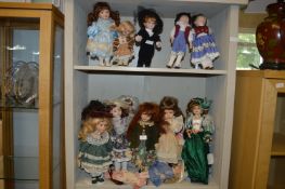 *Collection of Porcelain Headed Dolls