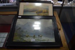 Two Pairs of Framed Prints - Highland Cattle Scene