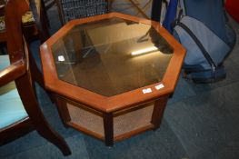 Hexagonal Glass Topped Coffee Table