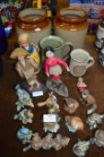 Pottery Bird Figurines, Chinese Dolls and Stonewar