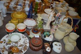 *Pottery and Glassware Including Vases, Dinnerware, etc.