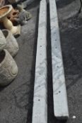 Pair of 7'10" Concrete Fence Posts