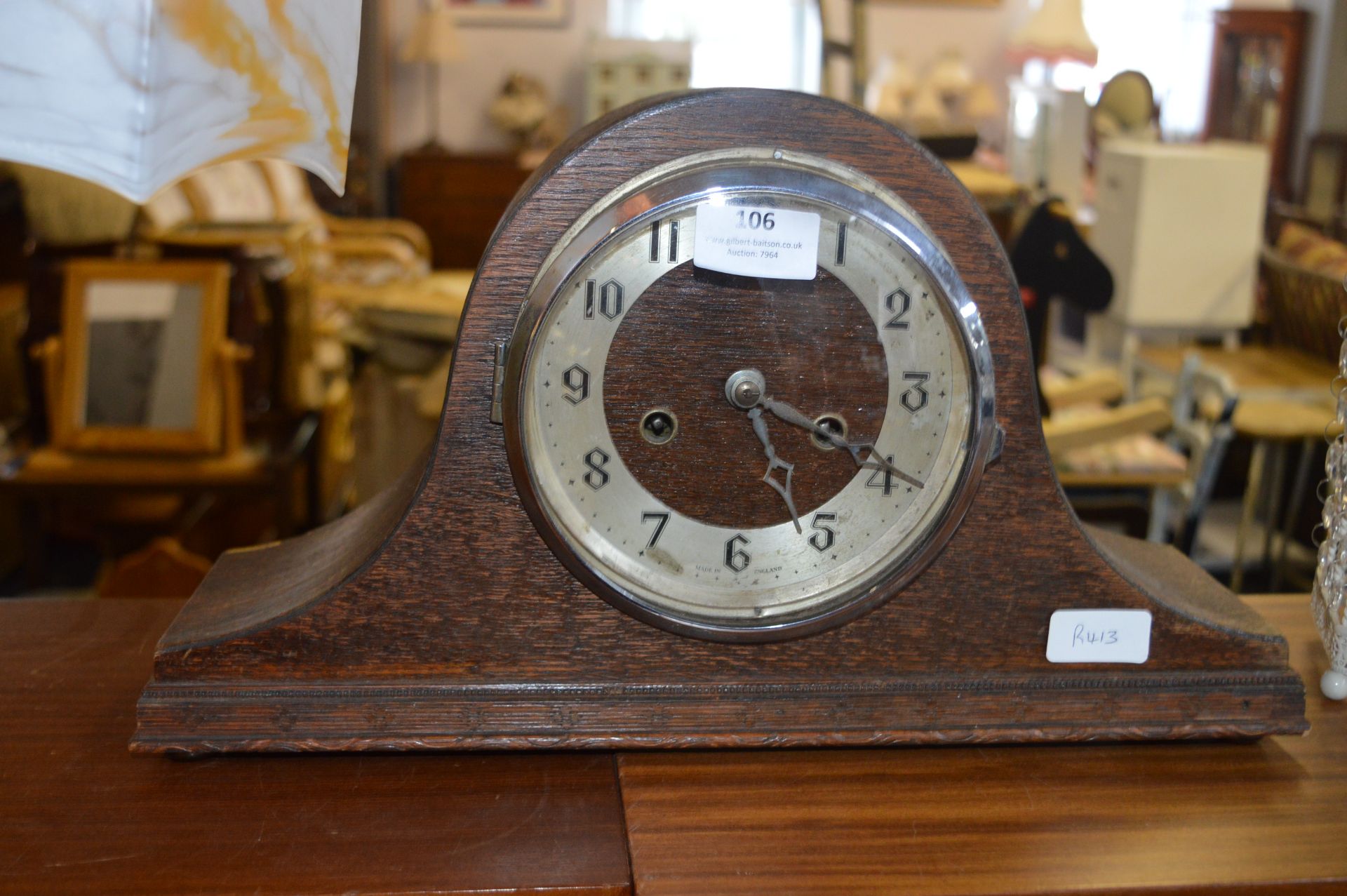 Oak Cased Mantel Clock