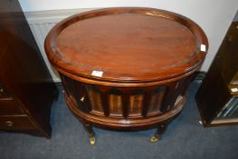 Mahogany Oval Cake Display Serving Cabinet