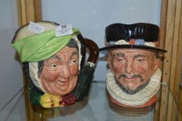 *Pair of Royal Doulton Toby Jugs - Beefeater and Another