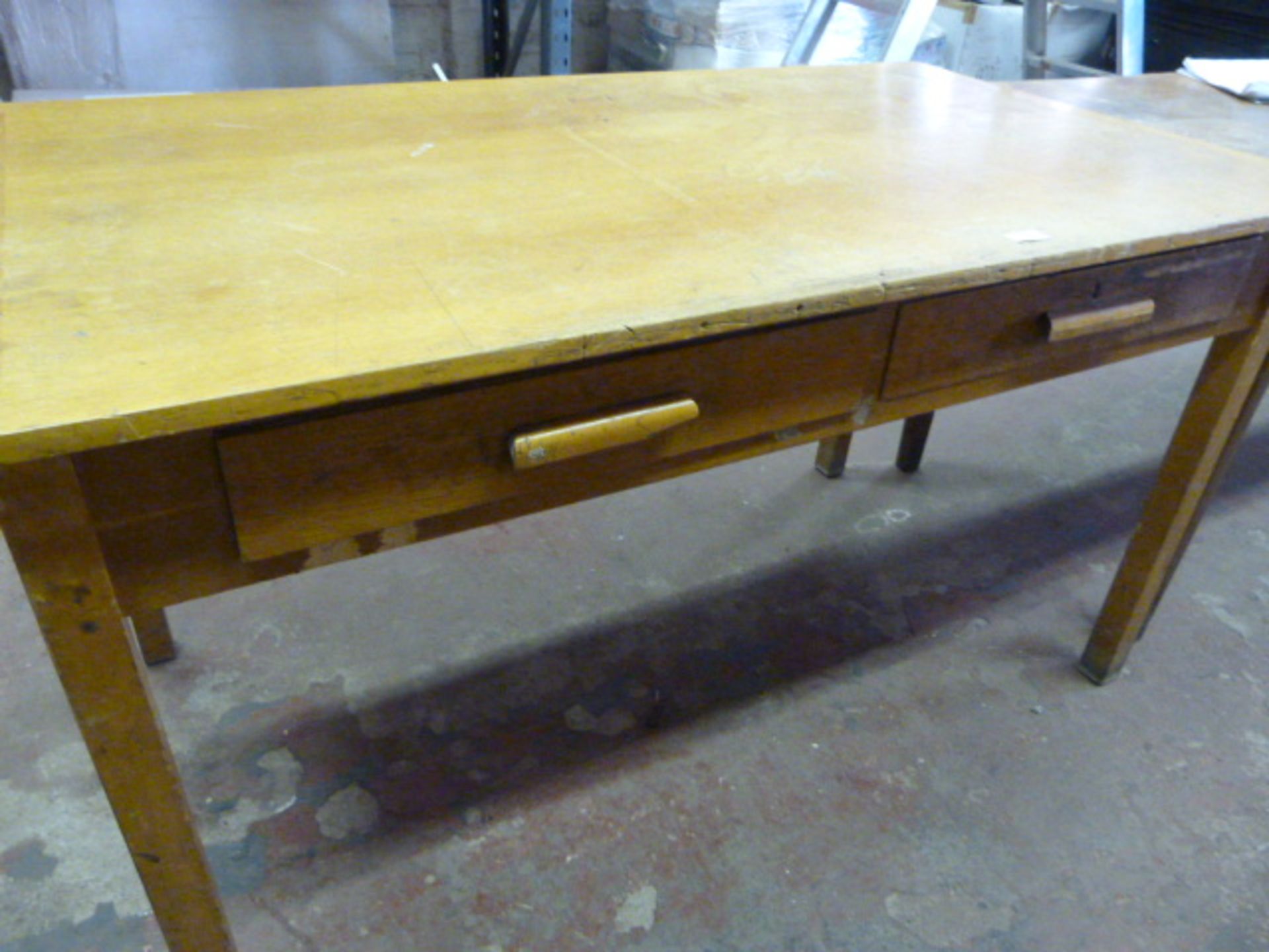 *Two Drawer Oak Desk 137x76x77cm