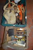 Two Boxes of Assorted Tools Including Foot Pump, E