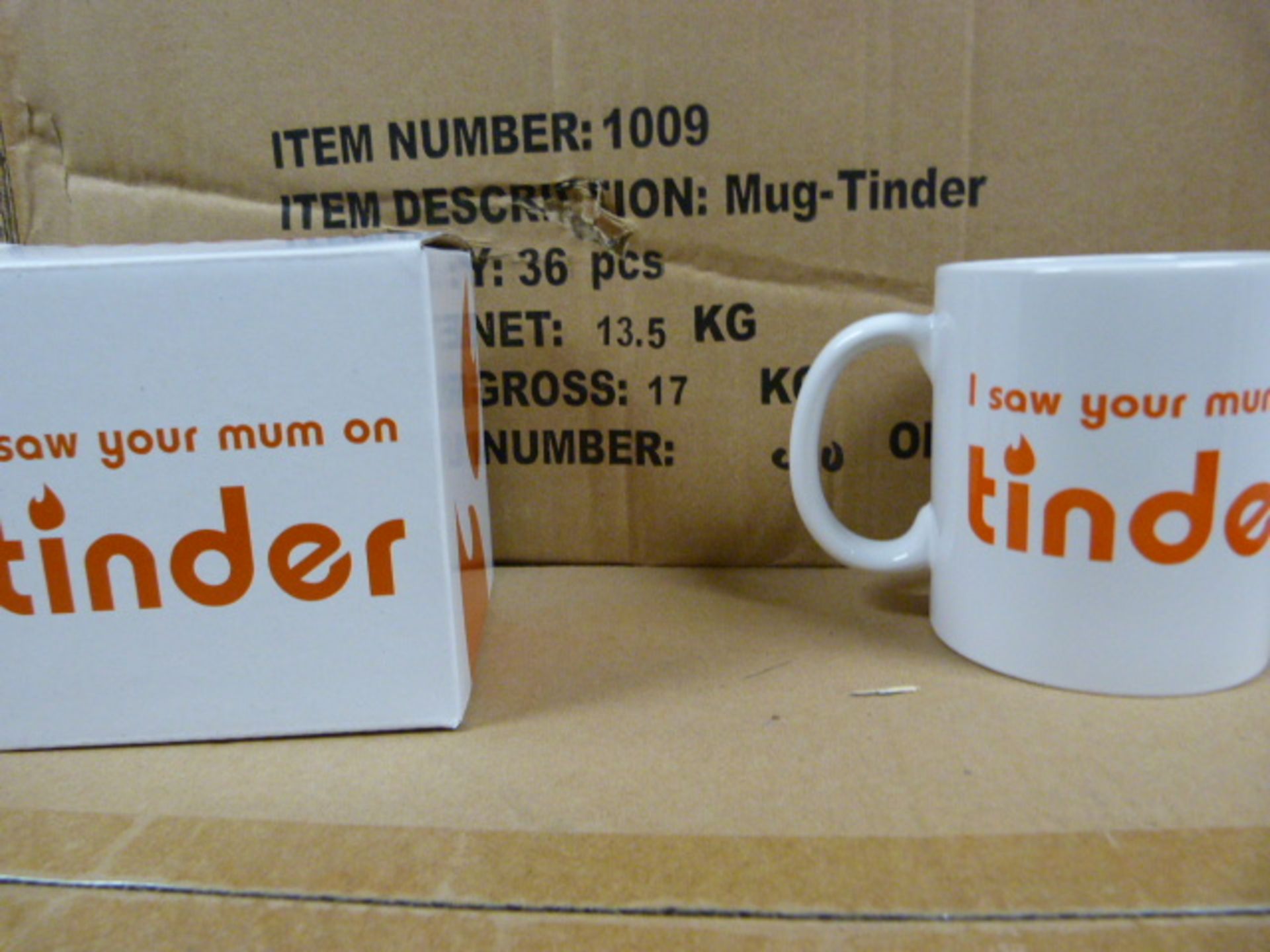 *Box of 36 "Tinder" Mugs