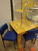 Small Wooden Office Table and Three Chairs