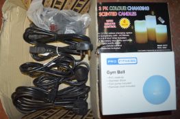 Gym Ball, Colour Changing Candles and Electrical L