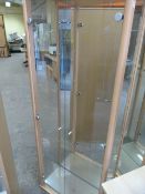 *Wood Framed Glass Display Cabinet with Four Shelv