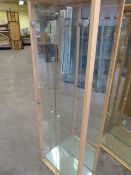 *Wood Framed Glass Display Cabinet with Seven Shel