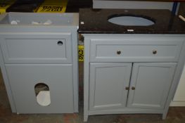 *Bathstore Gunmetal Grey Savoy WC and Basin Unit with Marble Effect Top