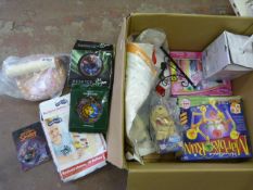 *Box of Sundries Including Games, Clock, Fan, etc.