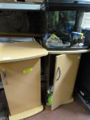 Two Fish Tank Cabinets with Tank and Accessories