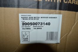 *Savoy Gunmetal Mirror Cabinet 600x750x152mm