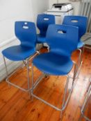*Set of 4 High Seat Bar Stools on Silver Frames wi