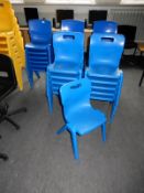 *Twenty Nine Stackable Blue Plastic Chairs