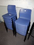 *Seventeen Blue Polypropylene Stackable Chairs