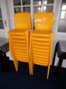 *Twenty Yellow Pastic Stackable Chairs
