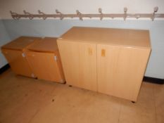 *3 Storage Cabinets in Beech Finish