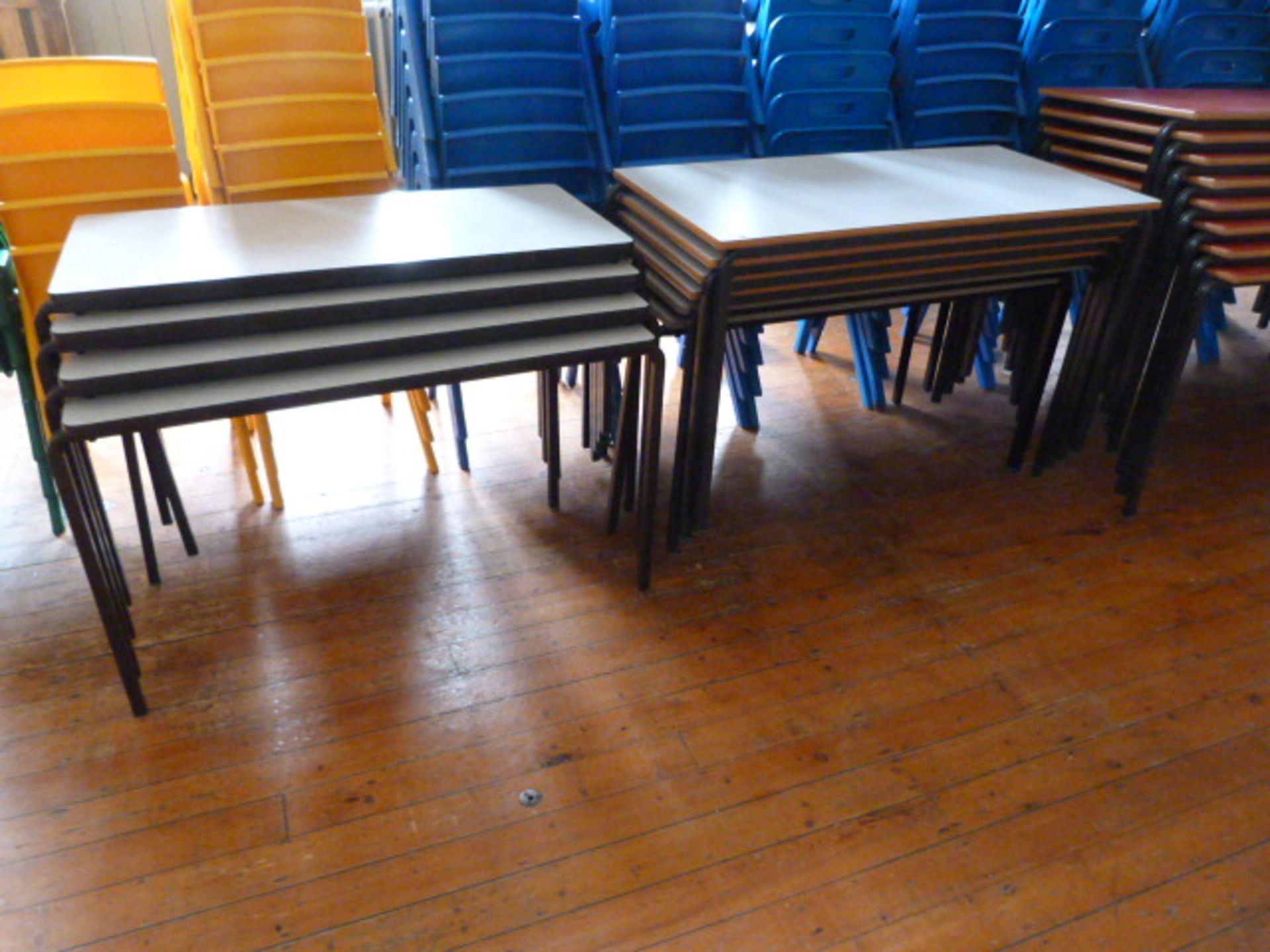 *Twenty Four Red & Blue Stackable School Tables - Image 2 of 2