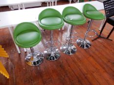 4 Gas Lift Bar Stools with Chrome Frames and Uphol