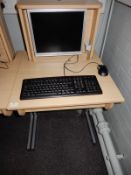 *Computer Work Station in Light Beech Finish with