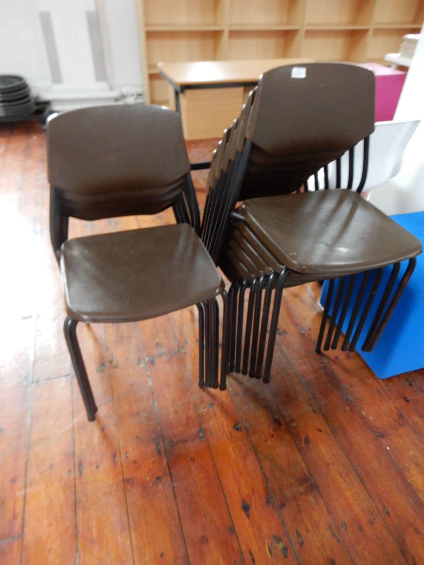 *12 Brown Polypropylene School Chairs