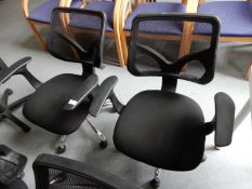 *Pair of Black Office Chairs with Mesh Backs