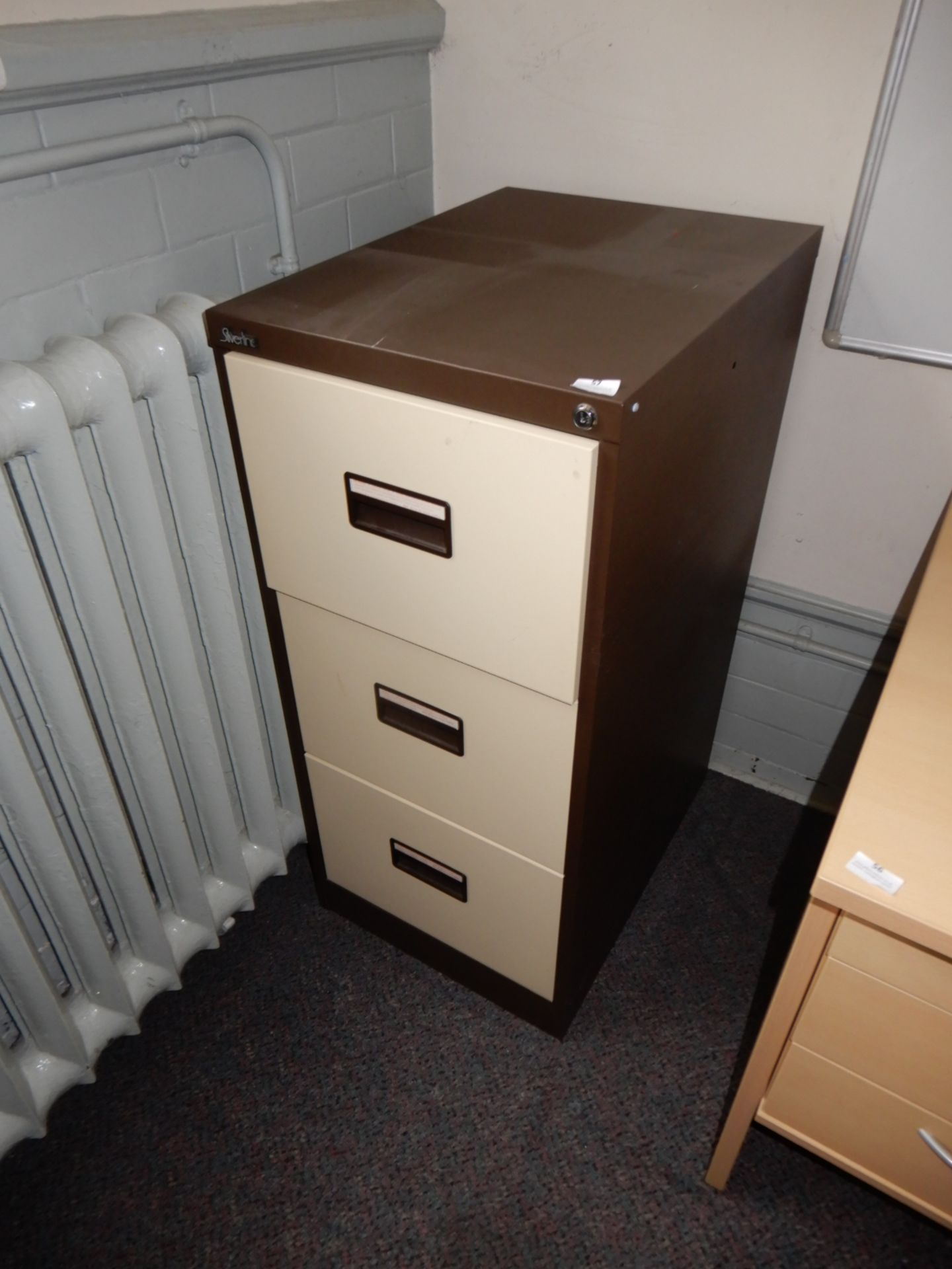 *3 Drawer Full Skat Filing Cabinet, Coffee & Cream - Image 2 of 2