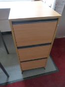 *Beech Three Drawer Foolscap Filing Cabinet