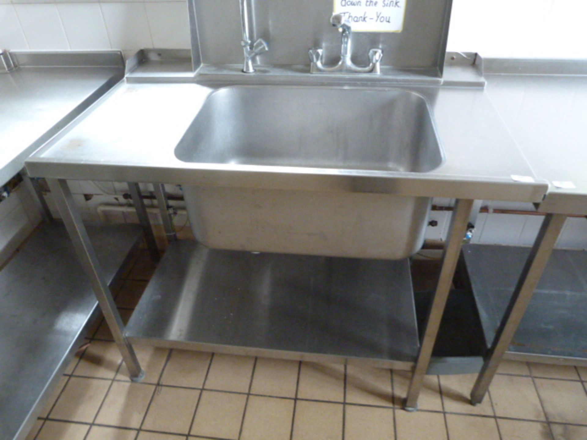 *Stainless Steel Commercial Sink Unit with Swan Ne