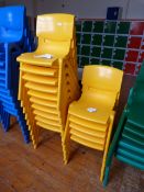 *Fifteen Yellow Stackable School Chairs