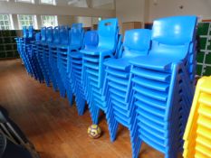 *122 Stackable Blue Plastic School Chairs