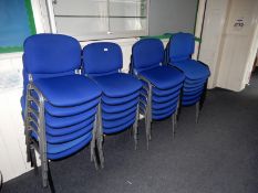 *Twenty Six Stackable Chairs with Upholstered Seat