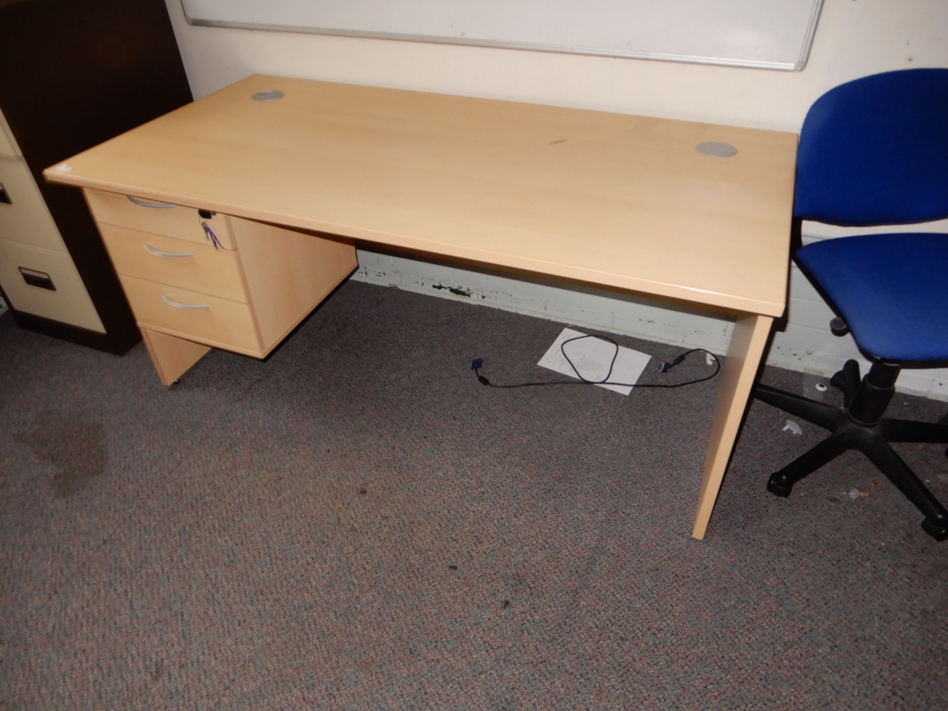 *Single Pedestal Desk with Left Drawers in Light B - Image 2 of 2