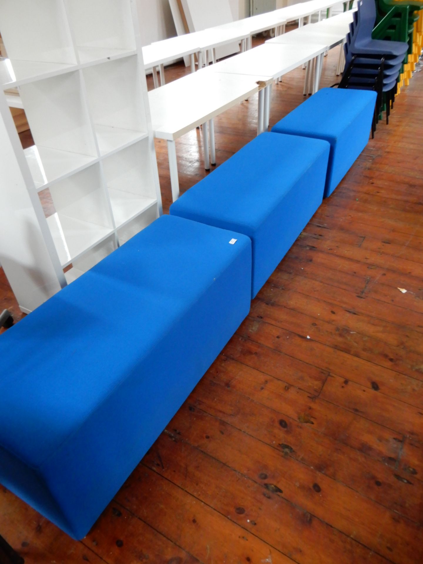 *3 Blue Upholstered Seating Units