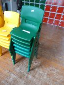 *Six Green Stackable School Chairs