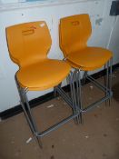 *Four Yellow High Seat Chair on Metal Frames
