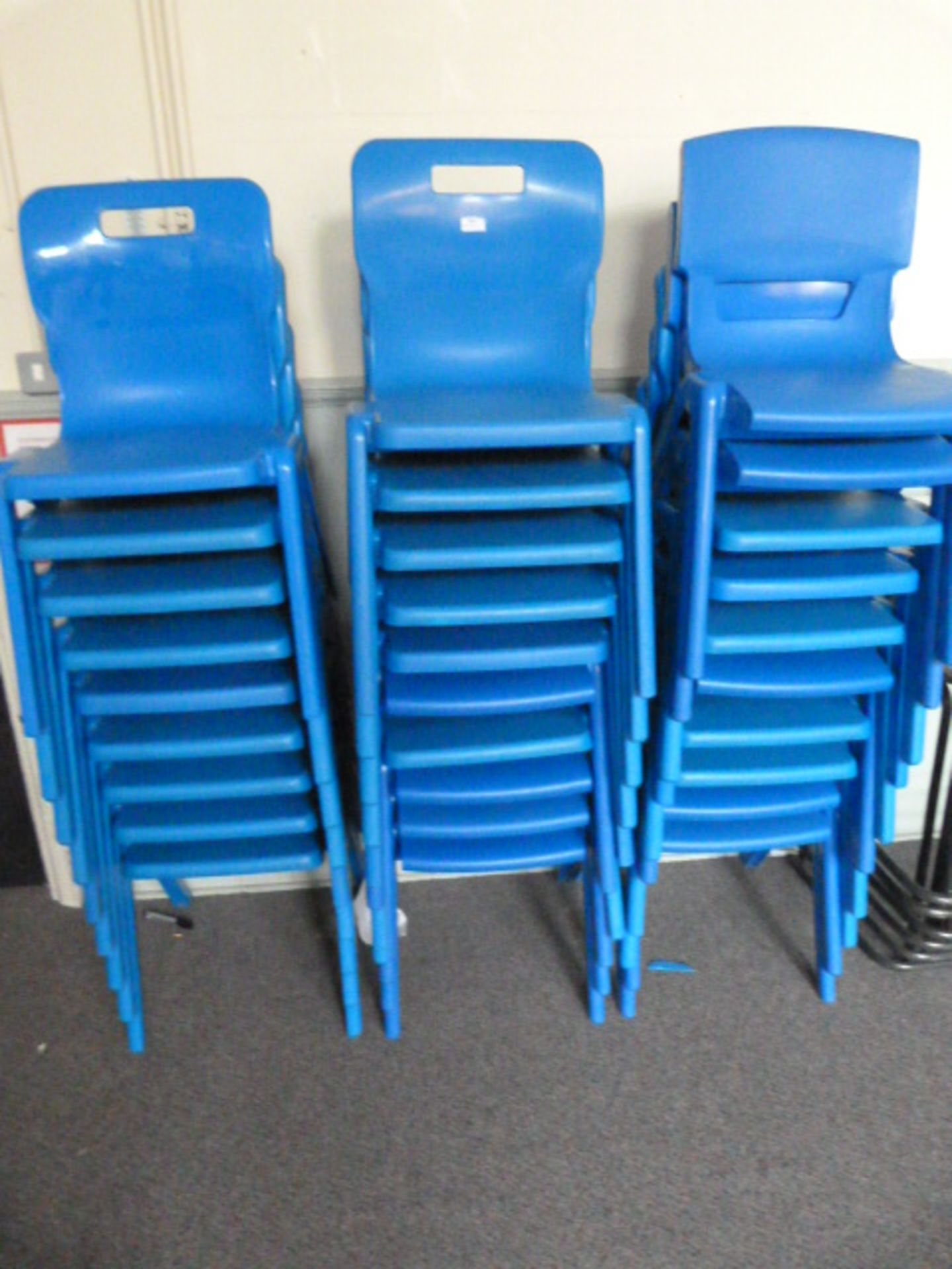 *Twenty Seven Stackable Blue Plastic Chairs - Image 2 of 2