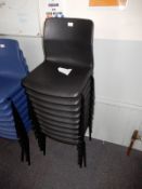 *Ten Charcoal Polypropylene Stackable Chairs